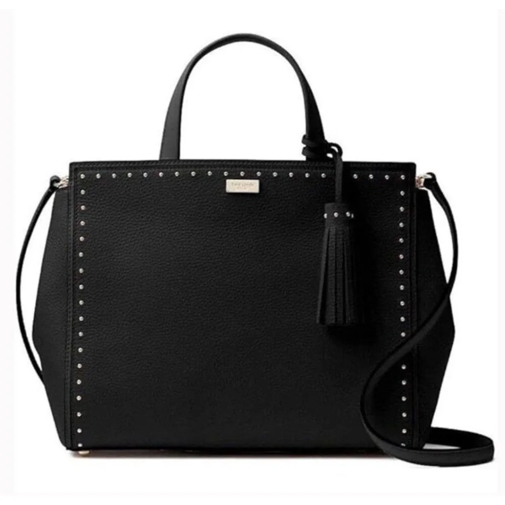 Gently used Kate Spade New York West Street Abby Studded Pebbled Leather Satchel